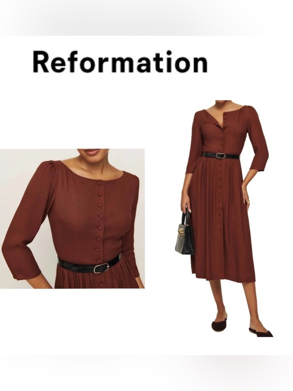 Reformation Adair Dress in Fig Jam 0